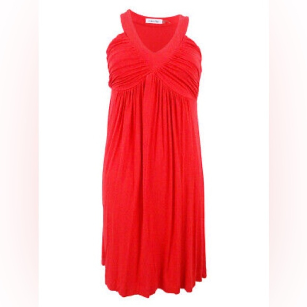 Calvin Klein flowy halter dress.
